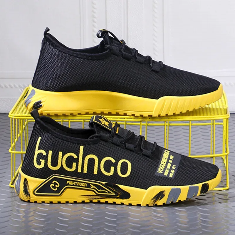 2025 Men's Vulcanize Shoes Breathable Lightweight Sneakers Outdoor Mesh Black Shoes Athletic Jogging Tenis Walking Shoes Man — image 6