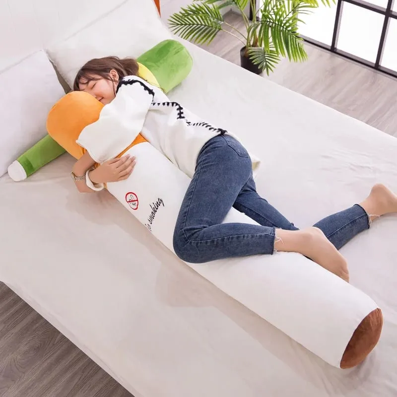 Nice Creative Smoking Cylindrical Sleeping Cushion Cigarette Pillow Plush Toys Fashion Boyfriend Birthday Gift — image 5
