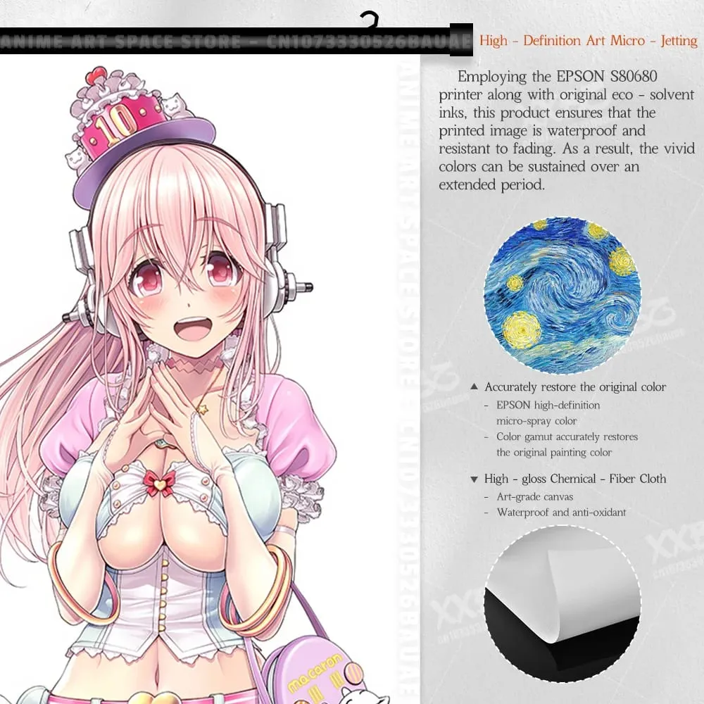 Video game Wall Artwork Canvas Scrolls Picture Anime Movie Role Poster Hanging Painting Print Home Decoration For SUPER SONICO — image 5