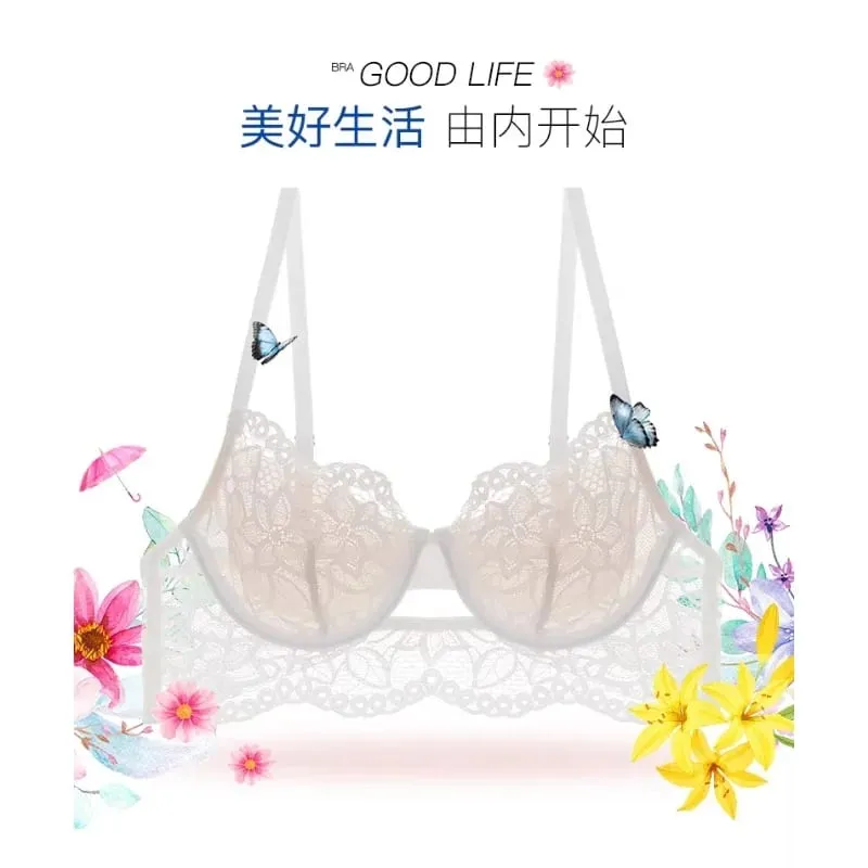 Sheer Mesh Bra Large Bust Minimizer Ultra Thin See Through Underwire Anti Sagging Push Up Sexy Lingerie Set Women S-XL MOYISU AB — image 4