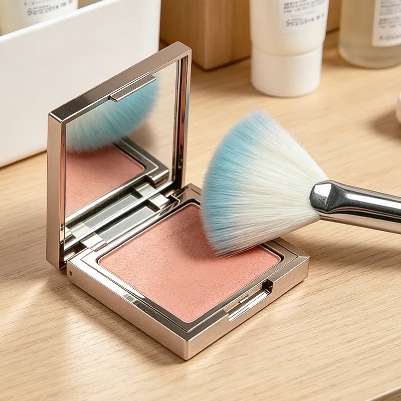 5pcs Fan Makeup Brush Glitter Transparent Handle Soft Fluffy Bristle Highlighter Blush Powder Brushes Face Cosmetic Beauty Tool — image 5