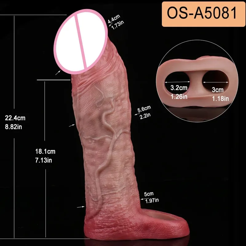 Close Head Realistic Penis Sleeve Szexjátékok férfiaknak Késleltetett magömlés Púshosszabbító Pároknak Sex Pleasure Sexshop — image 13