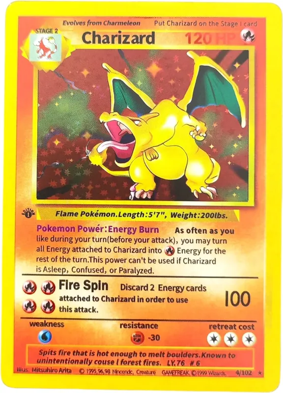 Proxy PKM English GAME 1ST EDITION Charizard Blastoise Venusaur Mewtwo Holo TCG Game Collection Card — image 14