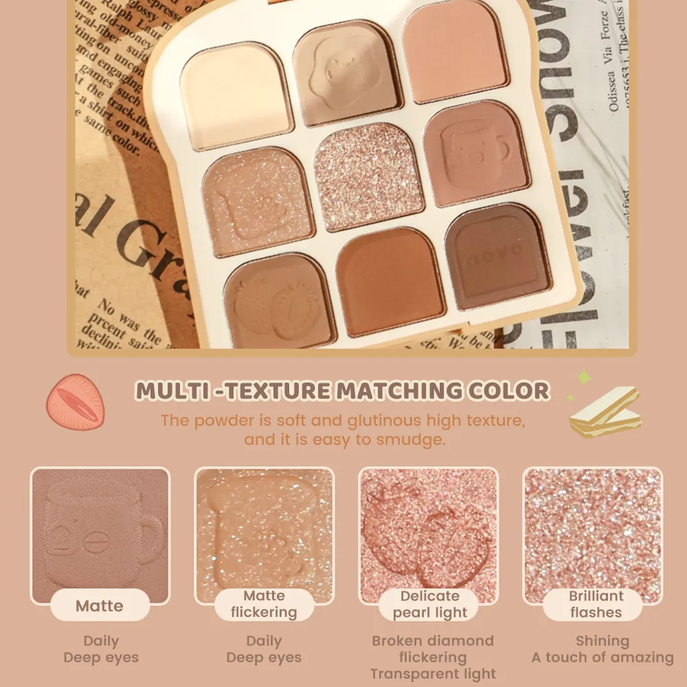 Qingcai Soft Fantasy Toast Eye Shadow Plate Pearl Eye Plate Cute Makeup Palette Women'S Cosmetics Lasting Natural — image 5