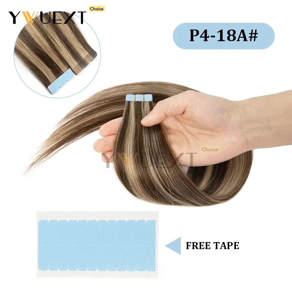 Mini Tape in Human Hair Extensions Natural Straight For Women 12inch-20inch 12.5g-20g Easy to Wear 10pcs/pack Salon Quality