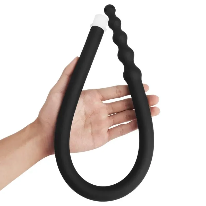 Silicone longo 58cm contas anais plug dilatador douche enema vagina kit de limpeza buttplug seringa cabeça de chuveiro brinquedo sexo gay para casais — image 5