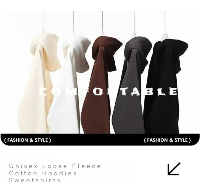 Loose Fleece Men's Women Oversize Casual Sweatshirt Hoodies Couple Unisex Pullover Autumn Winter Cotton Sport Hoody Clothing Top — image 18