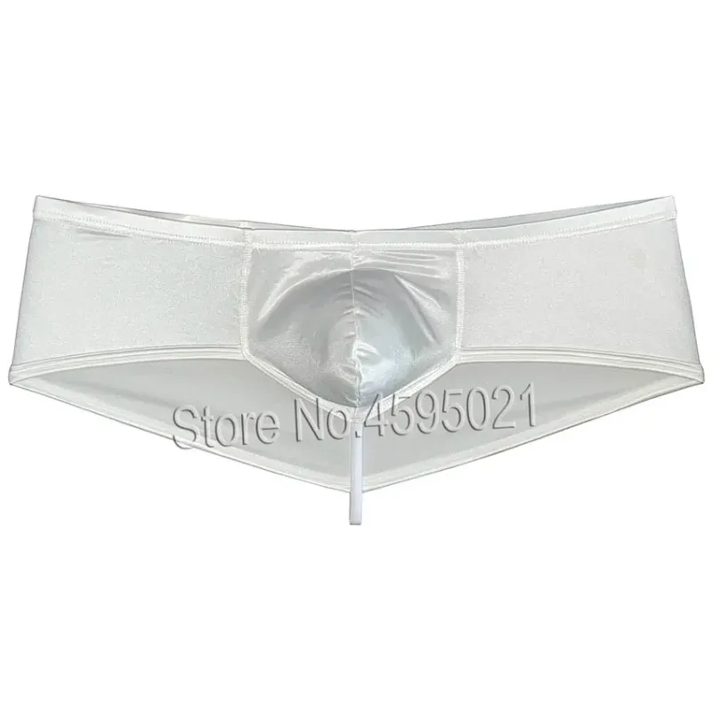 Cuecas masculinas de seda e gelo, tanga atrevida, brilhante, aparência molhada, biquíni, sólido, brilhante, cintura baixa, praia, cuecas de biquíni — image 9