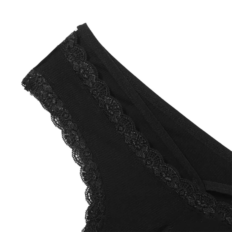 Herr Spetskant Sissy Gay Seamless Trosor Underkläder Medel midja Bulge Pouch Underkläder Solid Herrunderkläder med spetskant — image 10
