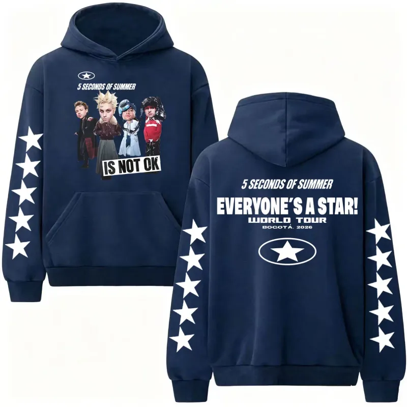 5 Seconds of Summer Everyone's A Star 2026 World Tour Hoodies Men's Clothes Hip Hop Pop Music Sweatshirt Casual Fleece Pullovers — image 3