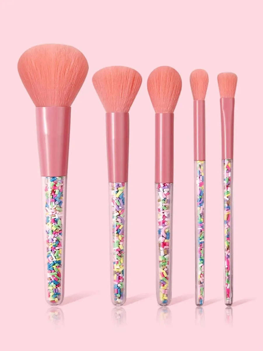 5Pcs Pink Makeup Brushes Set Soft Cosmetic Brushes Kit for Face Eye Makeup Beginner Daily Beauty Makeup Tools — image 6