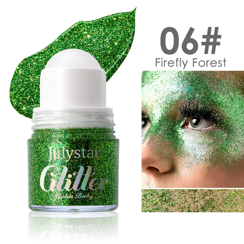 Rolando lantejoulas glitter gel rosto pintura corporal brilhante líquido verde branco pérola brilho sombra de olho iluminar palco maquiagem decoração — image 14