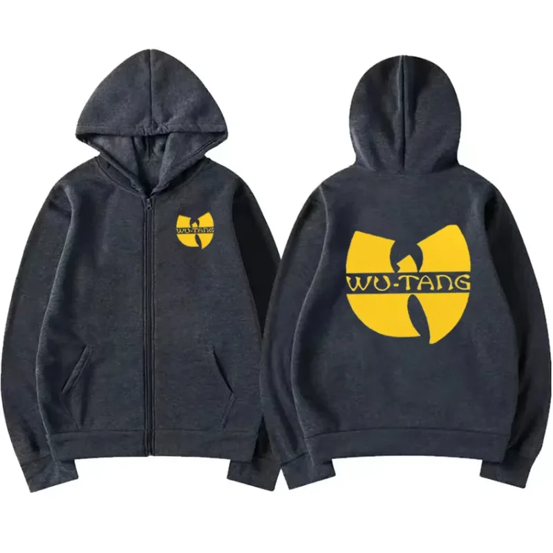 Hip Hop Années 90 Wu Clan T-tangs Graphics Hoodie Kalalakihan Women's punk Zip Up Jacket Mahabang manggas Fleece gothic Coat Maluwag na streetwear — image 3