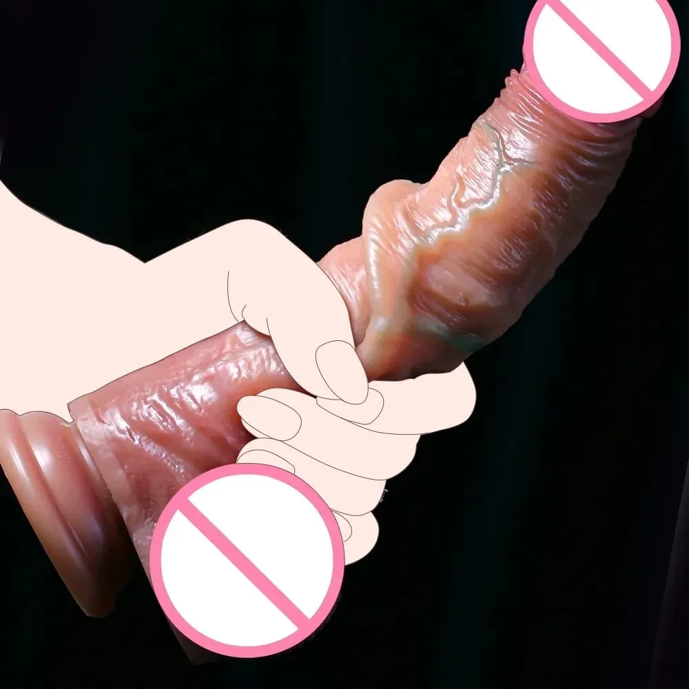 Realistisk dildo för kvinnor Gay hud glidande Förhud Sexmaskin Dick Anal Onani Strapon Big Penis Dildos Sexleksaker för vuxna 18 — image 6