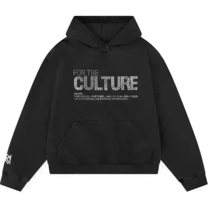 Vintage Men Monogrammed Applique Print Style Y2k Slouchy Loose New Fashion Couple Hoodie Tracksuit Streetwear Street sa Winter — image 4