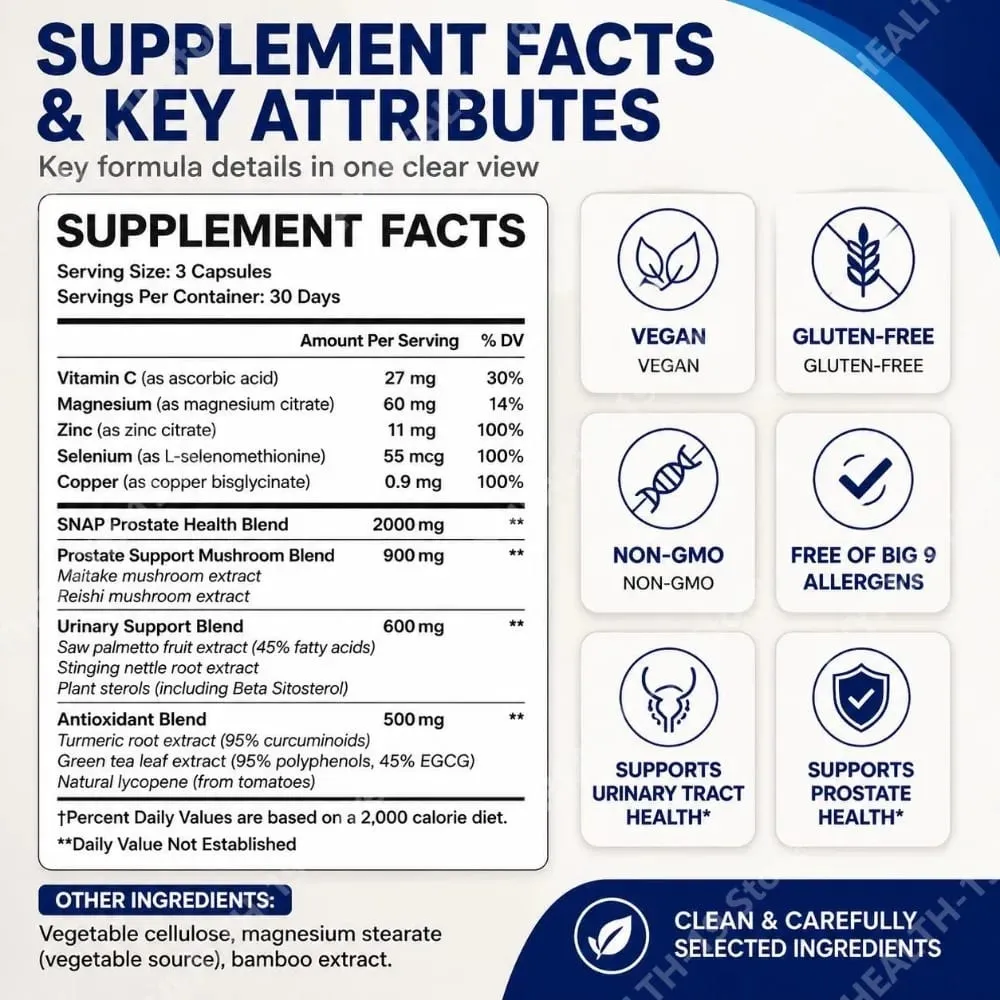 Cápsulas de saúde da próstata Saw Palmetto Reishi Urtiga Cúrcuma para bexiga urinária bem-estar e suporte de fluxo masculino 90 contagens — image 3