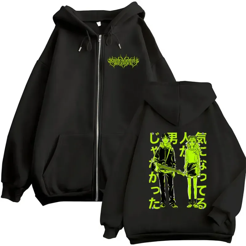 The Guy She Was Interested in Wasn't A Guy At All Anime Zipper Hoodies Men Women Harajuku Zip Up Hooded Sweatshirts Jackets Coat — image 1