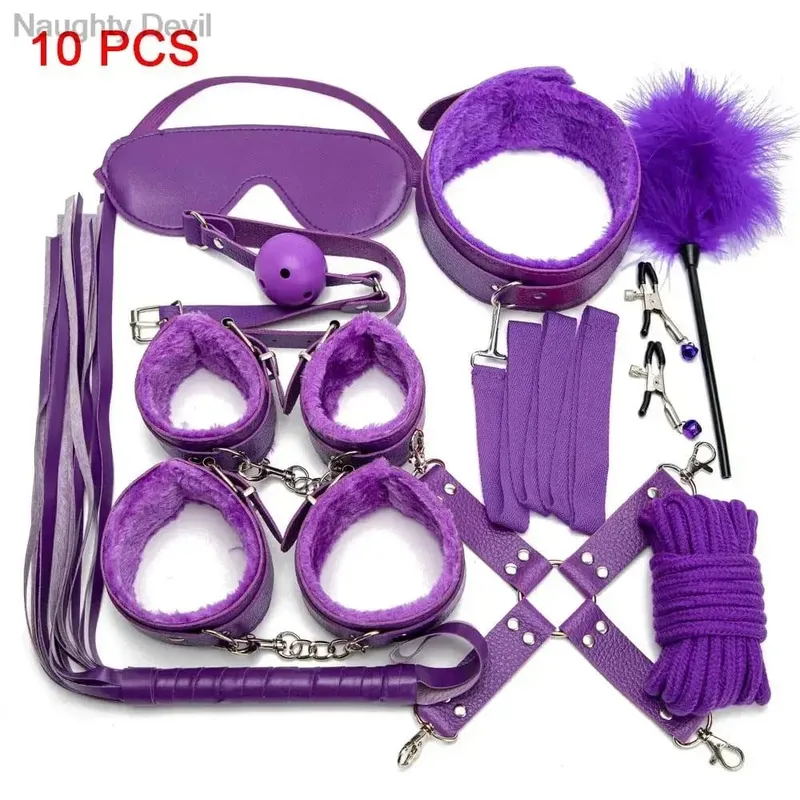 Sexy Toys for Cosplay Couples Adult Products 18 Handcuffs Erotic Accessories Bondage Hemp Rope Mask Sex SM BDSM Bondage Kit Set — image 10