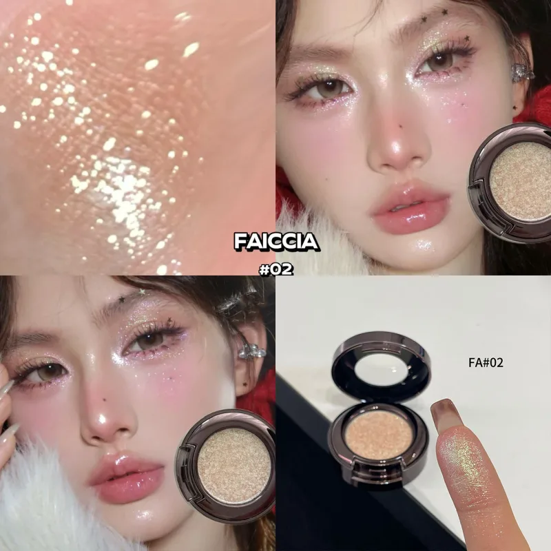Chameleon Smoky Green Eyeshadow Palette High Gloss Easy-To-Apply Sparkling Purple Pearlescent Eye Shadow Brightening Makeup