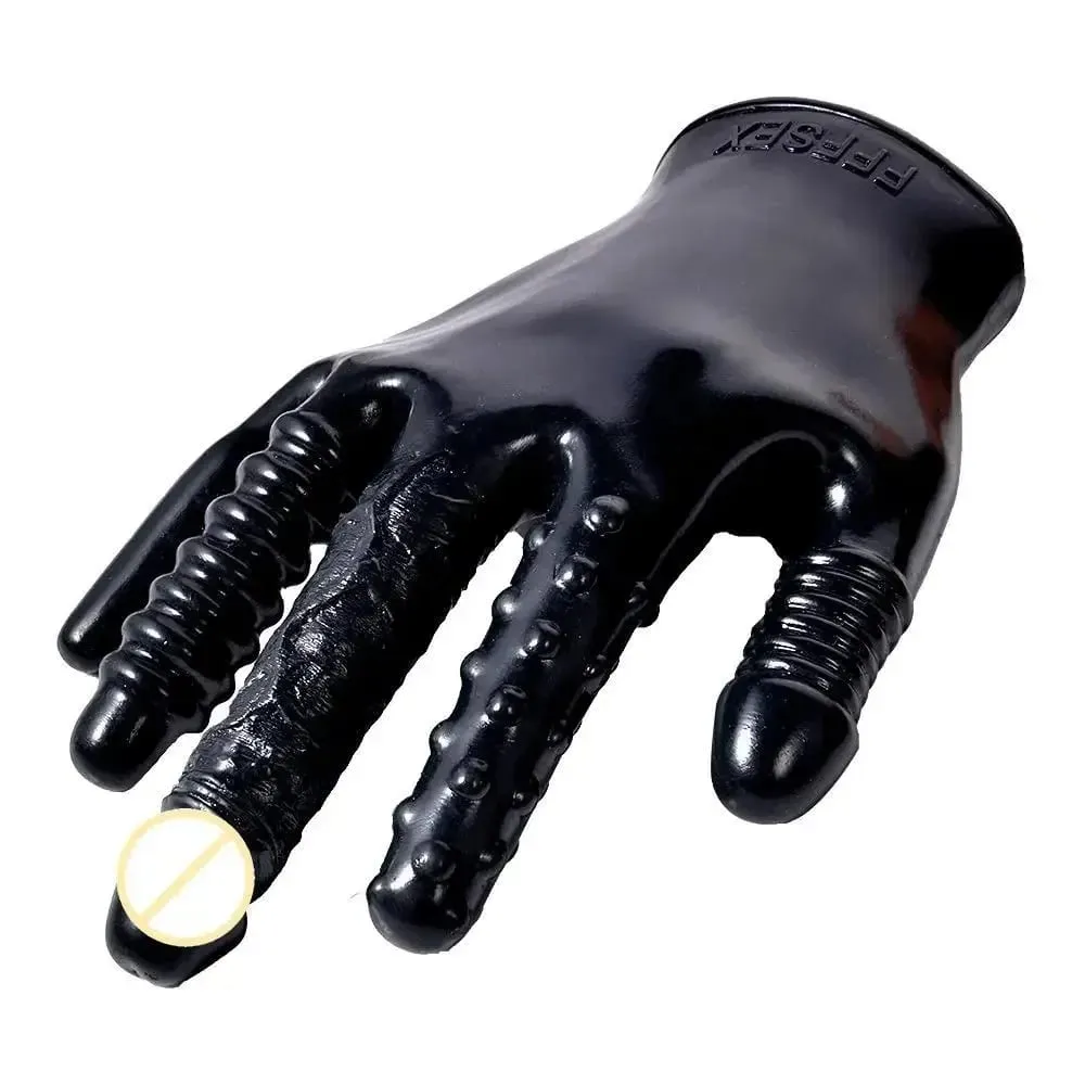 Limang Daliri Masturbators Sex Gloves Pambabae Vibrator Dildo G-Spot Clitoral Stimulator Erotikong Produkto Vagina Massage Lesbian Toy — image 4