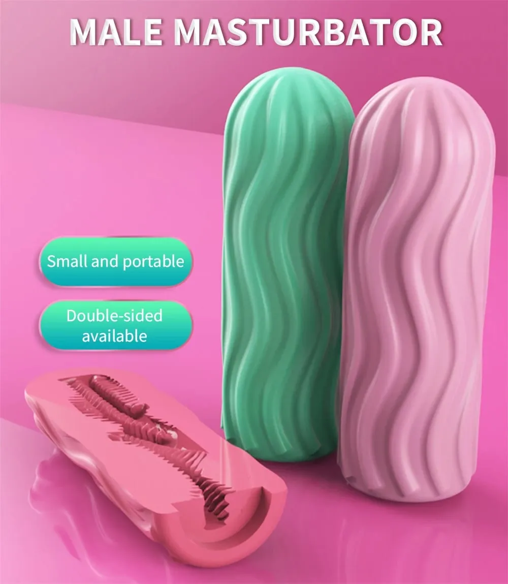 Portable Male Masturbation Cup for Men Safe Soft Fidget Toys Orgasm Male Masturbator Sex Toy Realistic Vagina Adult Goods — image 2