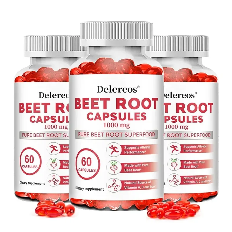 Beetroot Capsules - Supports Digestive Immunity Health Improves Energy Athletic Performance Non-GMO Gluten-free