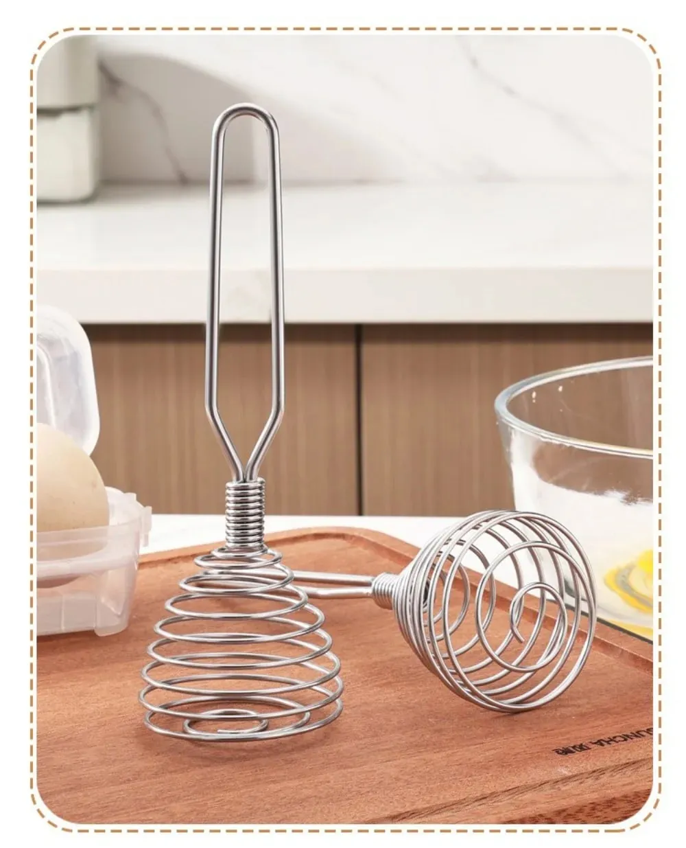 Kitchen Accessories Spiral Whisk Stirrer Mixer Stainless Steel Egg Milk Jam Beater Manual Blender Cooking Kitchen Utensil Tool