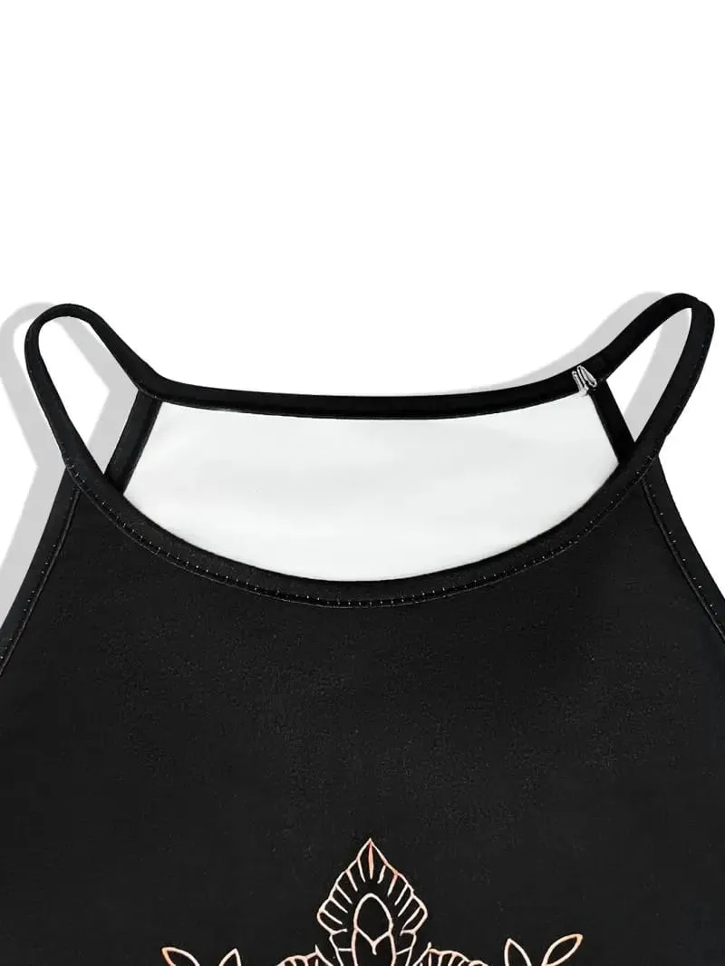 Women's Sleeveless Hanging Neck Short Dress Loose Silhouette Travel Vacation Style Casual Maxi Dress for Summer — image 5