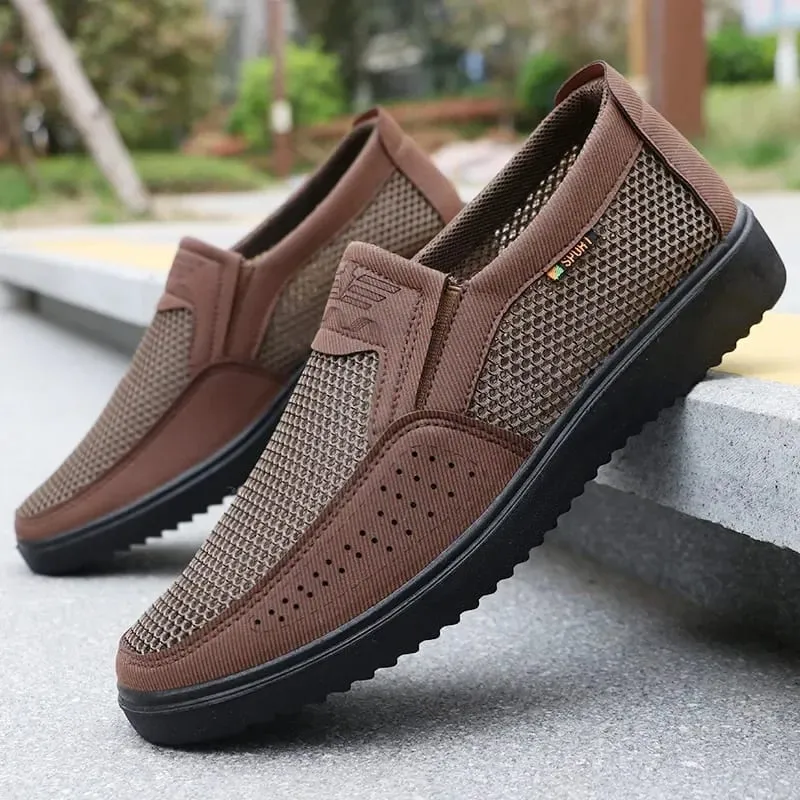 Men Casual Shoes Comfortable Sneakers Summer Breathable Men Loafers Non-slip Lightweight Men Shoes Outdoor Mesh Walking Shoes