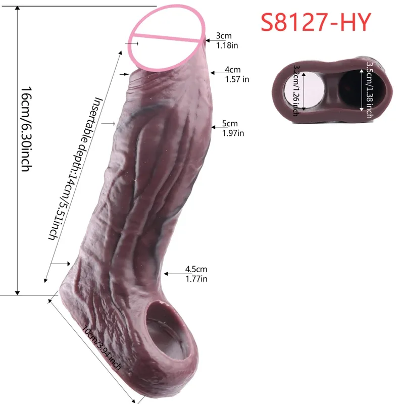 Close Head Realistic Penis Sleeve Szexjátékok férfiaknak Késleltetett magömlés Púshosszabbító Pároknak Sex Pleasure Sexshop — image 31