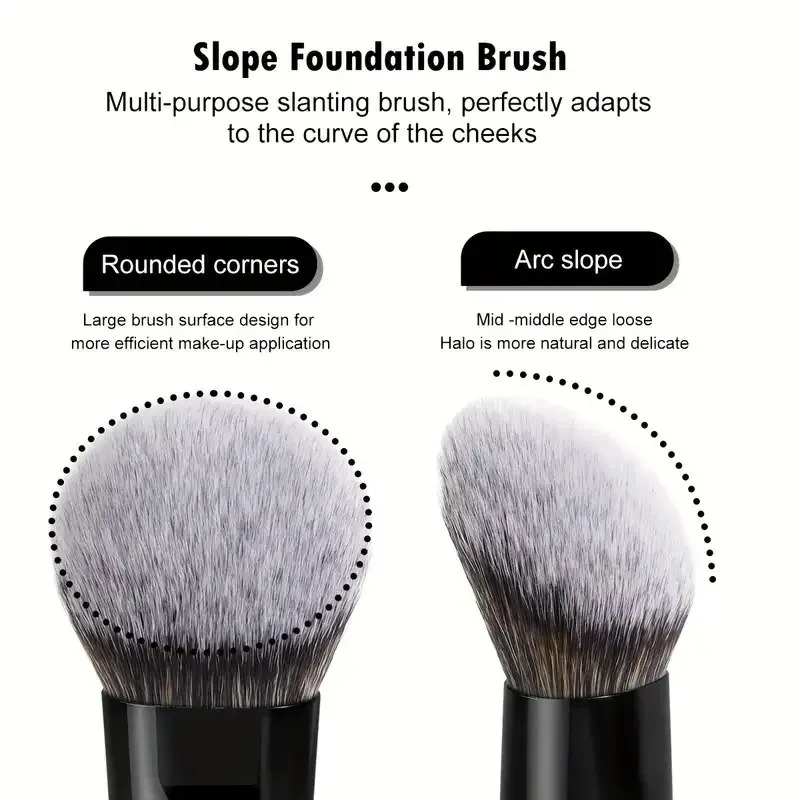 Double Head Makeup Brushes 2 In 1 Flat Angled Foundation Concealer Contour para sa Blending Loose Powder Liquid Cream Cosmetic Tools