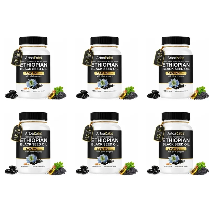 Óleo de semente preta etíope 3000 mg cápsulas moles com óleo de orégano apoiam a saúde imunológica, equilíbrio digestivo e vitalidade diária 120 contagens — image 12