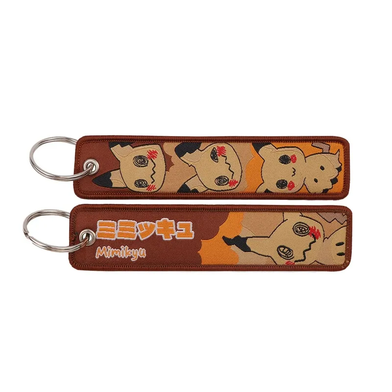 Pokémon Anime Elf Monsters Keychain for Cars Backpack Key Holders Embroidery Keyrings Key Tag Jet Tag Accessories Gifts 1pcs