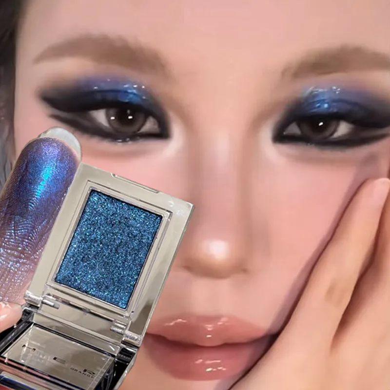 Monochrome Blue Metallic Eyeshadow Diamond Glitter Green Eye Shadow Highlighter Palette Sparkling Pearlescent Purple Eyes Makeup — image 2