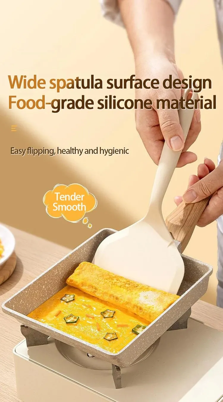 1pc Silicone Spatula Heat Resistant Spatula Household Food Grade Non-stick Kitchen Tool for Cooking Egg Fish Pancake CFQJ001 — image 7