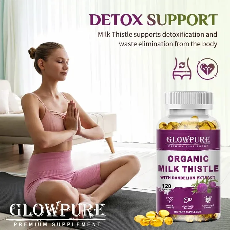 Organic Milk Thistle 9000mg - 30X Concentrated Extract with 80% Silymarin for Liver Cleanse Detox & Fatty Liver Support — image 2