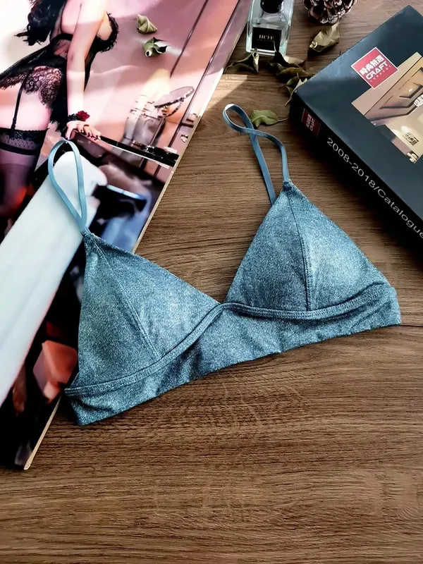 Triangle Cup Bra Set Sexy Leopard Print Ultra Thin Wirefree Bralette & Panty Lingerie for Small Breasts — image 8