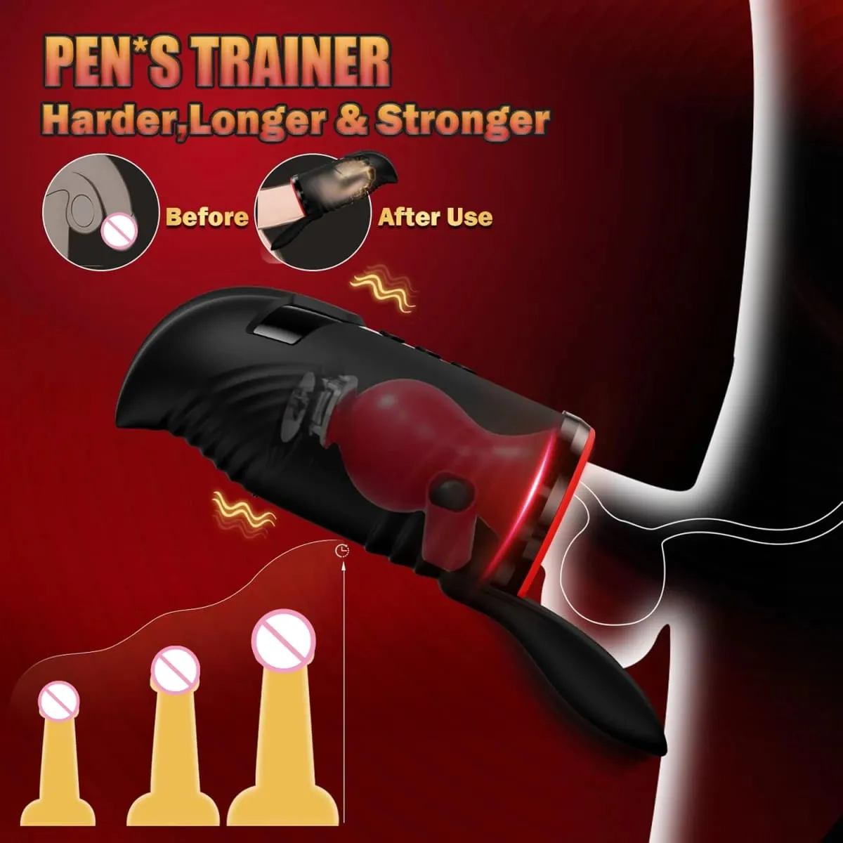 Manlig Onanist Penis Träning Vibrator Glans Massage Testikelstimulator Fördröjning Stamina Trainer Avsugning Maskin Sexleksak för män — image 5
