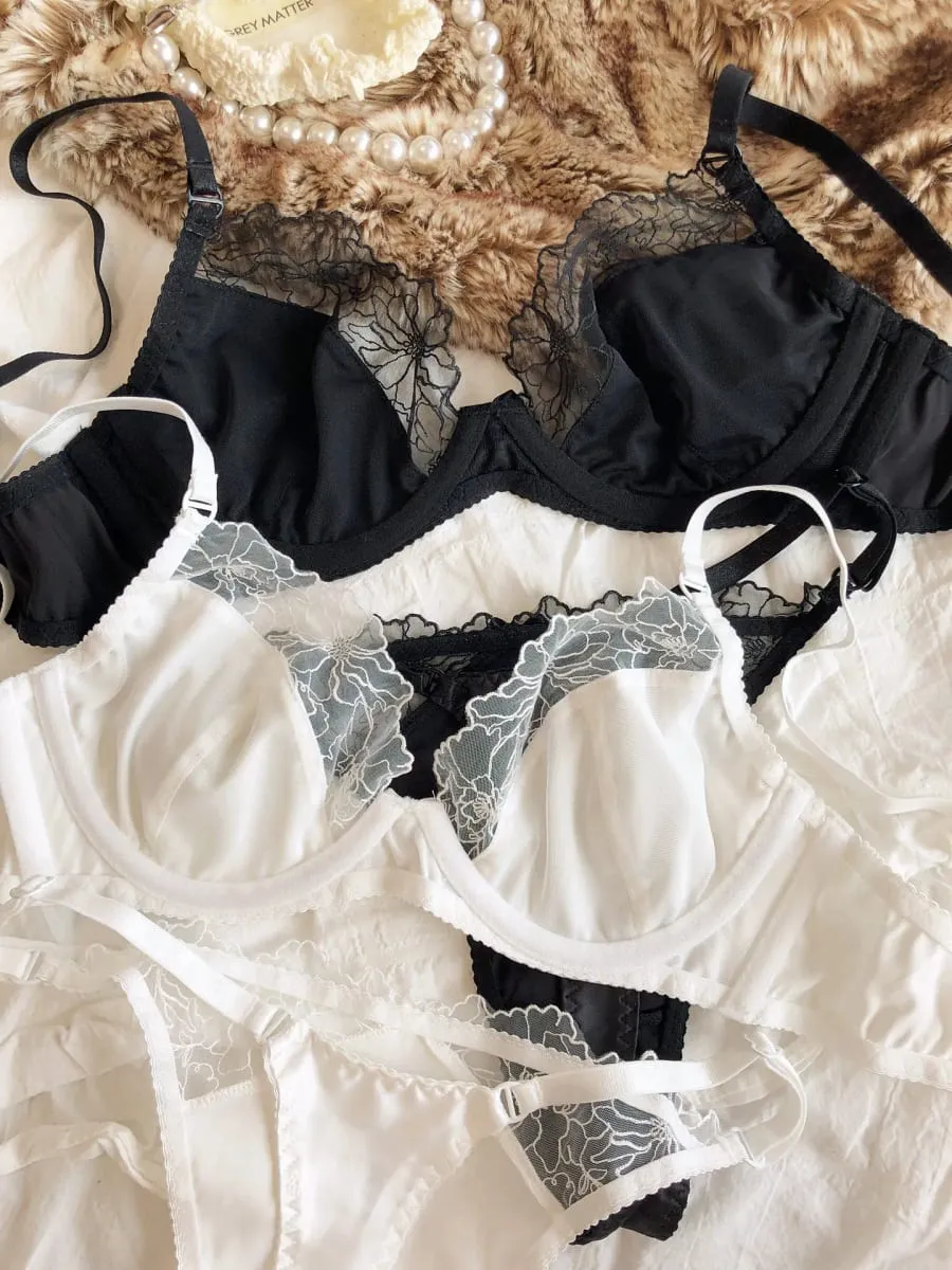 French Ultra Thin Women Lingerie Set Sexy Satin Lace Splicing Comfort Bras Leopard Print Temptation Bra and Thong Sets Underwear — image 4