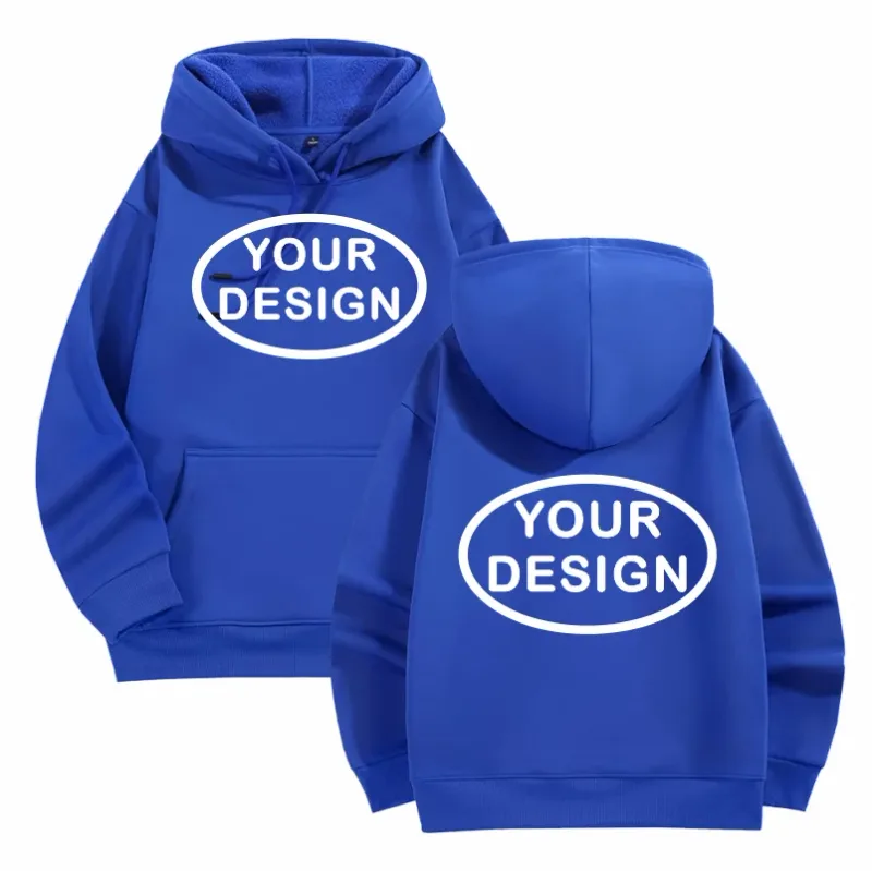 Na-customize na Naka-print na Mga Hoodies ng Lalaki at Babae na Loose Casual Fashion Long Sleeved Pullovers na Burdado na LOGO Street Sports Shirts