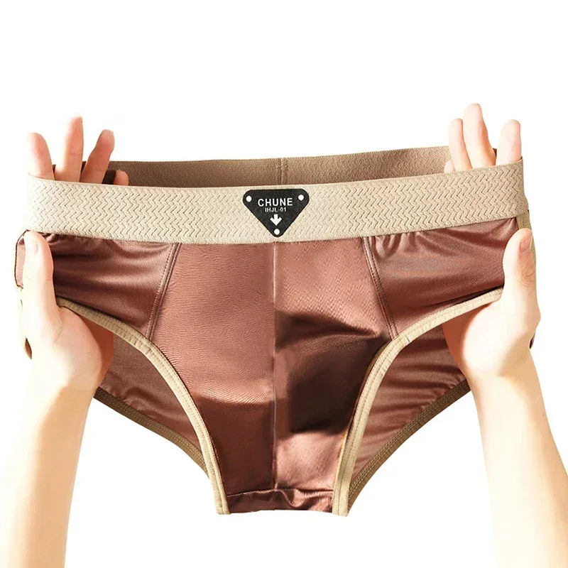 1/3PCS Panlalaking Briefs Ice Silk Satin-like Brief Panlalaking Panlalaki Summer Breathable Quick Drying Panty Sexy U Pouch Underwear — image 10
