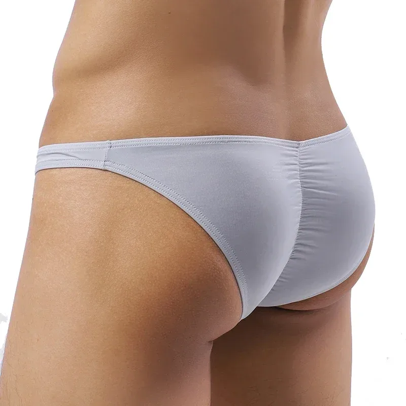 Cueca masculina sexy elástica de seda gelada calcinha ultrafina de cintura baixa — image 13