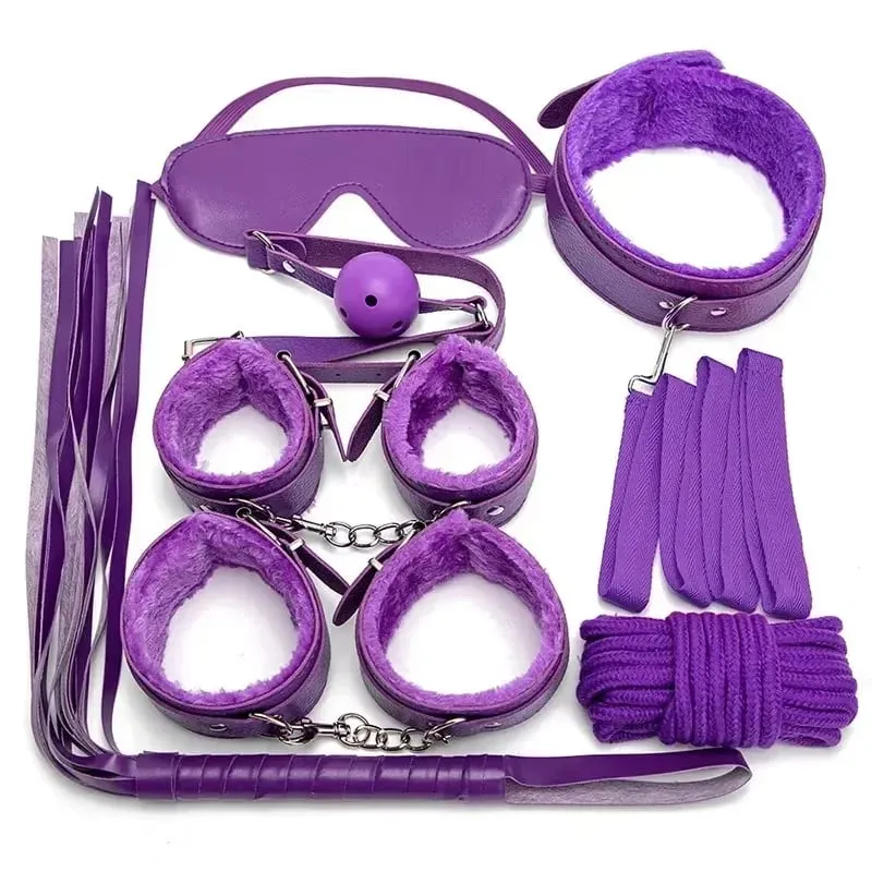 Sexy Toys for Cosplay Couples Adult Products 18 Handcuffs Erotic Accessories Bondage Hemp Rope Mask Sex SM BDSM Bondage Kit Set — image 6