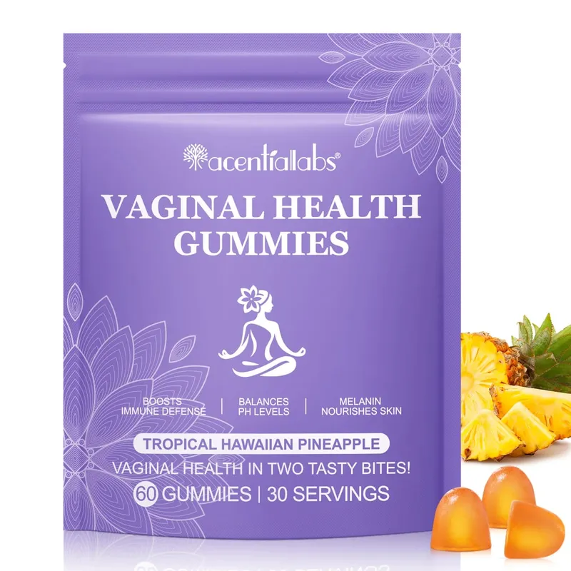 Vaginal Health Gummies PH Balance Support with Vitamin C and Pineapple Fruit Powder Gelatin-Free Daily Wellness 60 Gummies