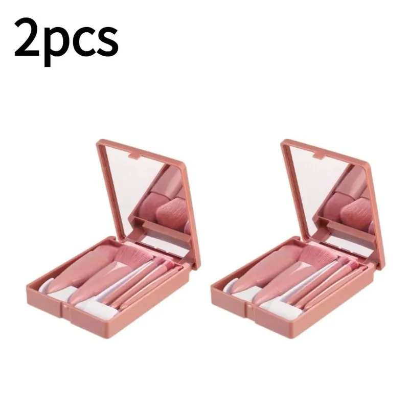 Brushes Small Complete Function Cosmetic Brushes Kit With Case And Mirror 5pcs Travel Size Makeup Brushes Set Mini Makeup — image 8