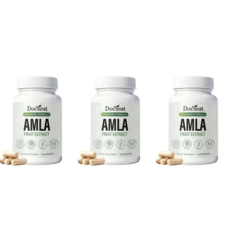 Docteat Amla fruktextraktkapslar för immunstöd och hudhälsa med vitamin C Vitamin B3 CoQ10 och PQQ 60 kapslar — image 9