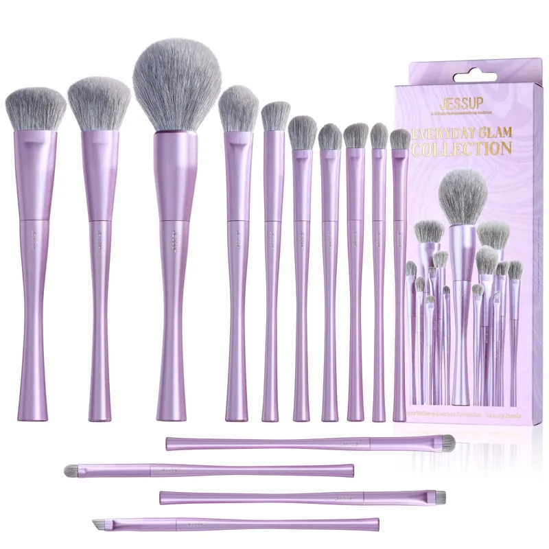 Jessup Makeup Brushes Set 4/6/7/10/14/15pcs Foundation MakeUp Brush Face Eyeshadow Blending Highlighting Concealer Luxury Purple