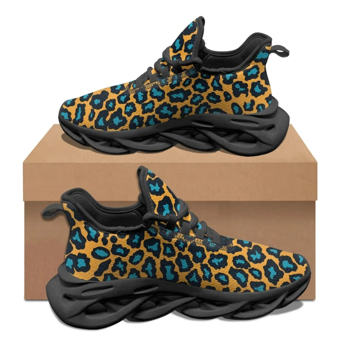 Trendy Leopard Print Men's Running Shoes Fashion Sneakers for Mens Slip-On Non Slip Men’s Blade Sneakers — image 3