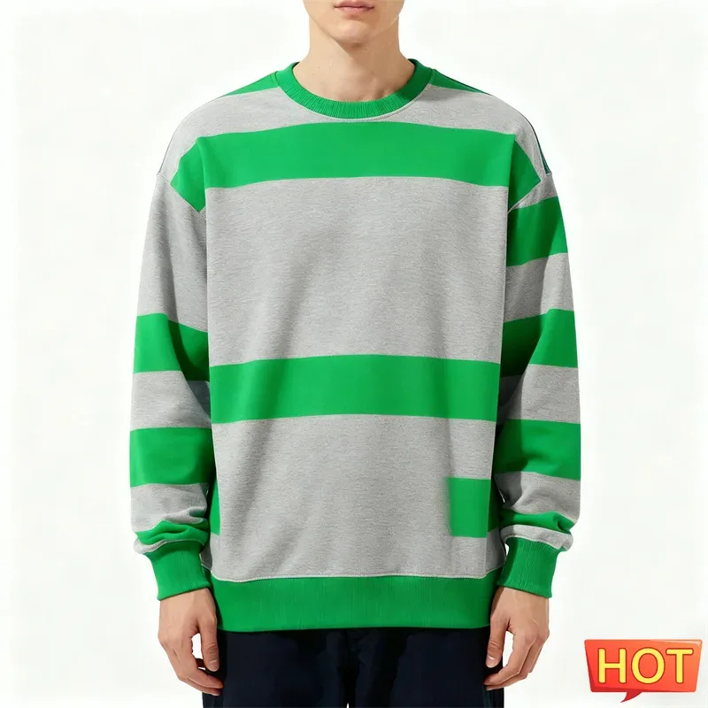 Moletons gráficos listrados simples para homens moda na moda manga longa 3D impresso moletom feio casual pulôveres de grandes dimensões — image 5