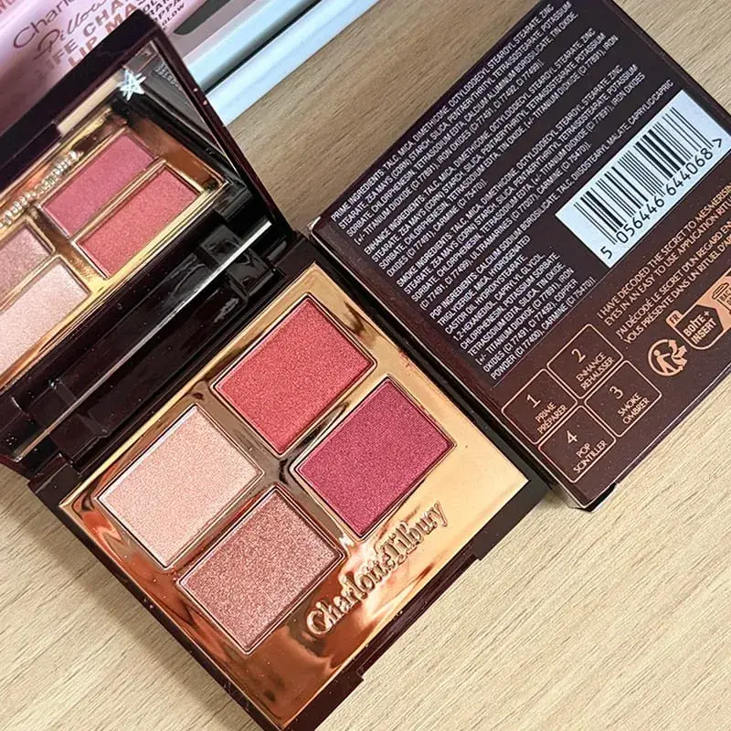 CT Makeup Sets Highlighters Lip Blam 4 Color Eyeshadow Palette Lip Gloss Lip Blam Set Pillow Talk Long Lasting Natural Cosmetics — image 12